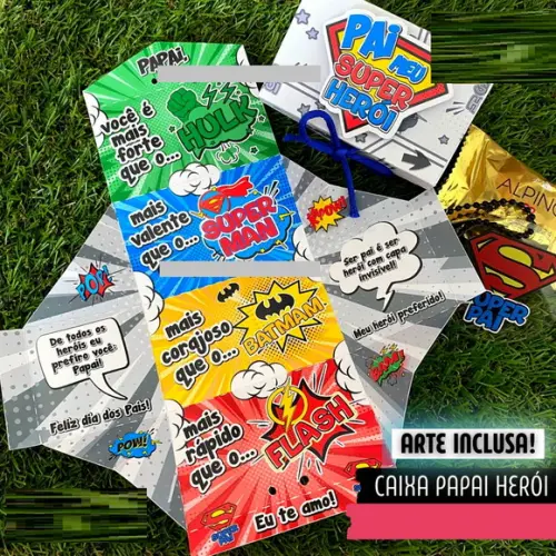 Arquivo de Corte Caixa Papai Heróis 1 ( Compre 1 e Lev+10