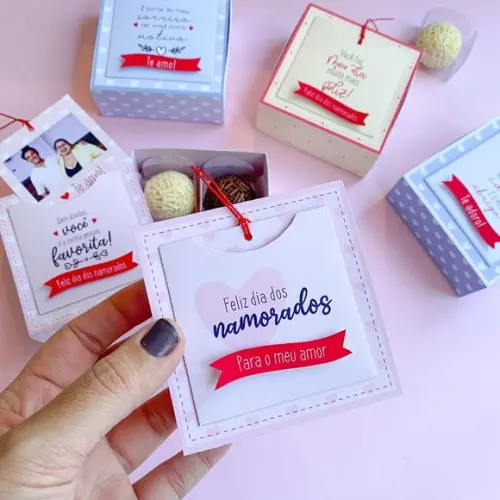 Arquivo de Corte Caixa para Doce com Foto Namorados ( compre 1 lv
