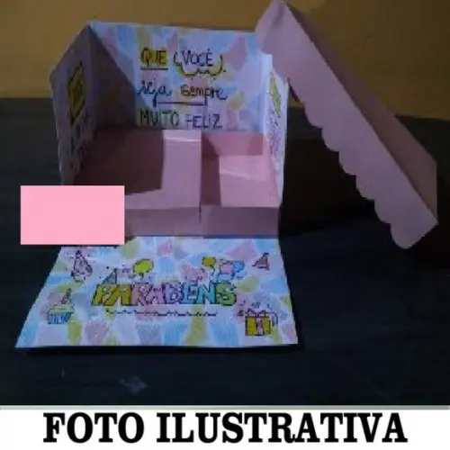 Arquivo de Corte Caixa Parabéns Rosa ( Compre 1 e Leve+10