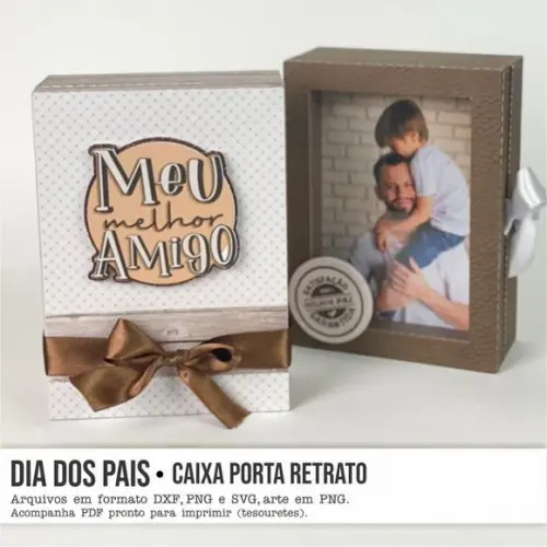 Arquivo de Corte Caixa Porta Retrato Pais 2 (compre 1 Lv+11