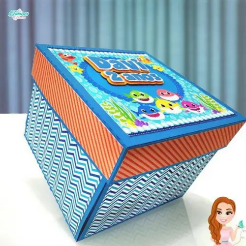 arquivo de corte caixa surpresa baby shark ( LEIA A DESCRIÇÃ