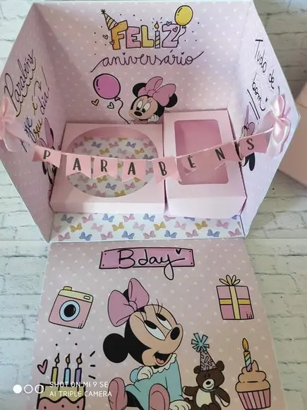 Arquivo de Corte Caixa Surpresa Minnie Baby(compre 1 Leve+10