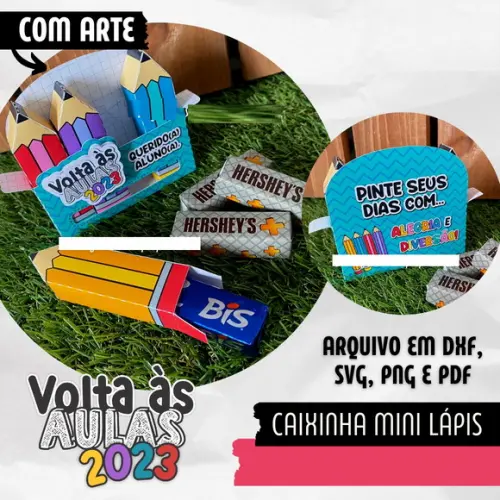 Arquivo de Corte Caixinha Mini Lapis 4 Bis (compre 1 e Lv+10