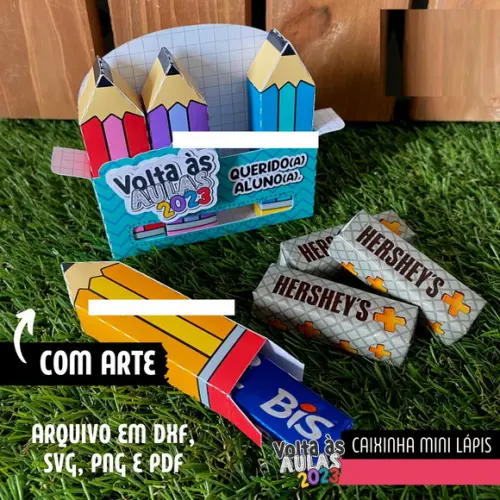 Arquivo de Corte Caixinha Mini Lapis 4 Bis (compre 1 e Lv+10