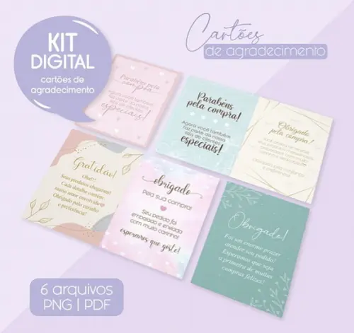 Arquivo de Corte Cartões de Agradecimento ( Compre 1 Leve+10