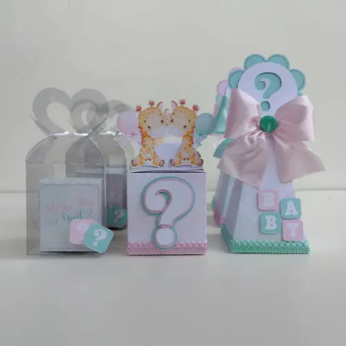 Arquivo de Corte Chá Revelação Rosa e Verde (compre 1 Lev+10
