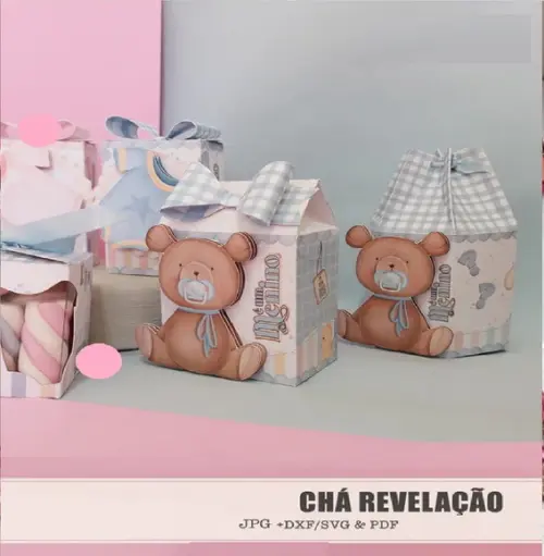 Arquivo de Corte Chá Revelação Ursinhos 15 (compre 1 Lv+10