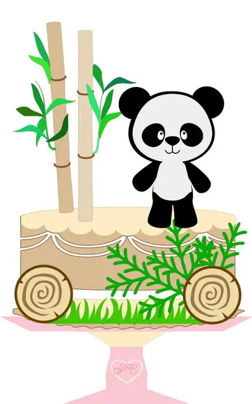 Arquivo de Corte Combo 19 Topos de Bolo Panda(compre 1 Lv+11