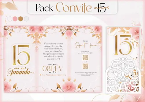 Arquivo de Corte Convites 15 Anos (compre 1 e Leve+10)