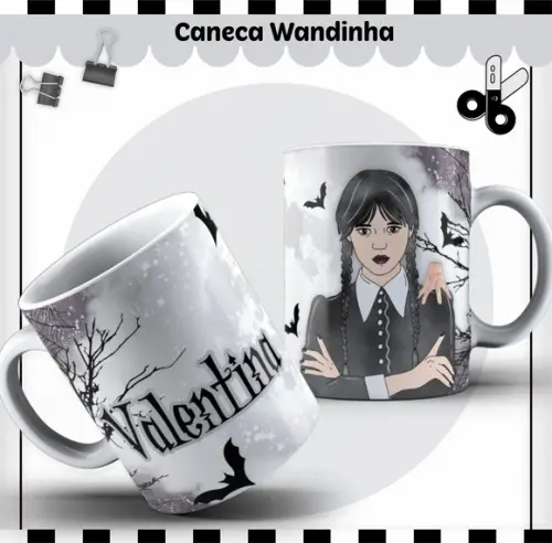 Arquivo de Corte Etiqueta Escolar Wandinha (compre 1 lv+5