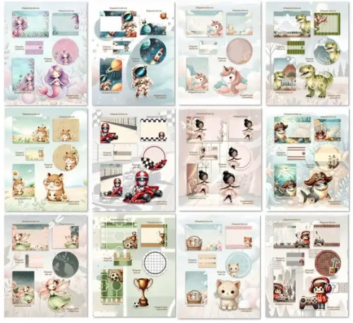 Arquivo de Corte Etiquetas Escolares 26-7 (compre 1 Lev+10