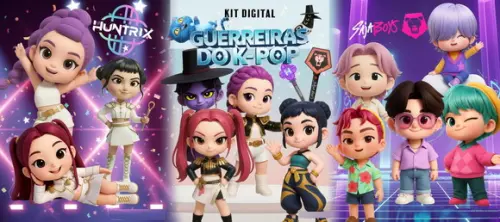 Arquivo de Corte Kit Digital Guerreiras do Kpop 2