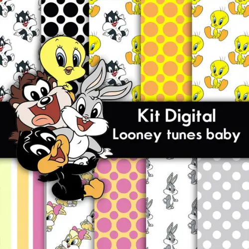Arquivo de Corte Kit Digital Looney Tunes Baby(compre 1lv+5