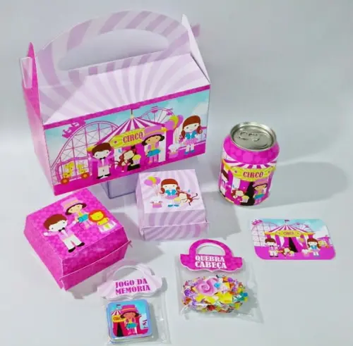 Arquivo de Corte Kit Festa Circo Rosa (compre 1 Leve+11
