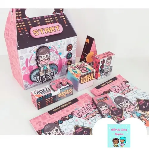 Arquivo de corte Kit Game rosa ( LEIA A DESCRIÇÃO