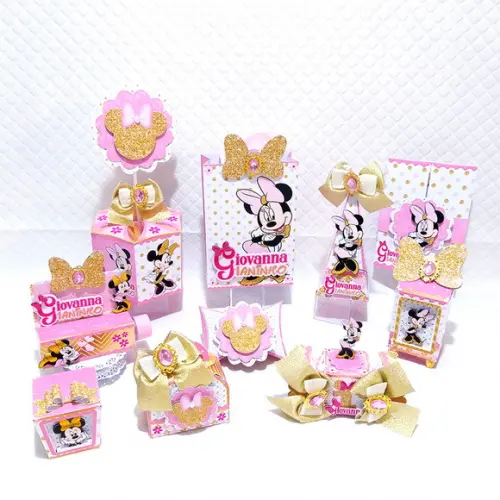 Arquivo de Corte Minnie Rosa Dourado 7 ( Compre 1 Leve+10