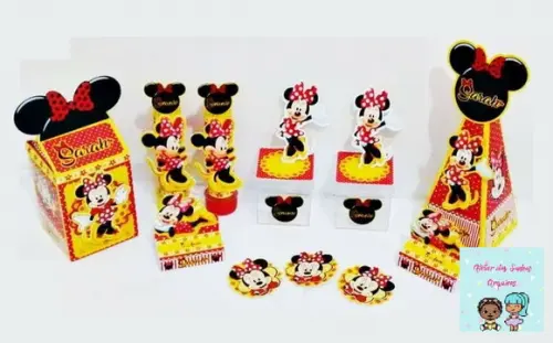 Arquivo de Corte Minnie Vermelha e Amarelo (compre 1 Leve+10