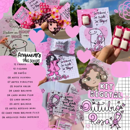 Arquivo de Corte Outubro Rosa Flork (compre 1 Leve+10