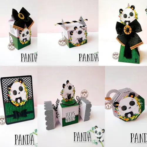 arquivo de corte panda menino (