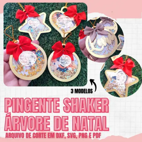 Arquivo de Corte Pingente Árvore de Natal (compre 1 Leve+10