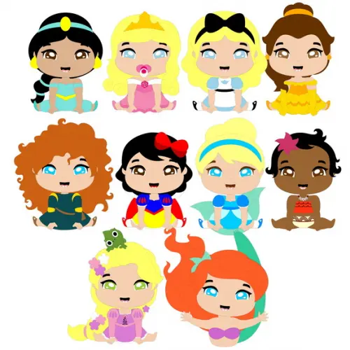 Arquivo de Corte Princesas Baby Clipart Camada