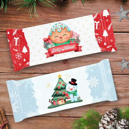 Arquivo de Corte Rotulo Kitkat e Barra de Chocolate Natal