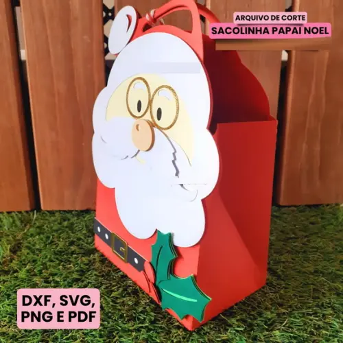 Arquivo de Corte Sacolinha Papai Noel 2 ( Compre 1 Leve +10