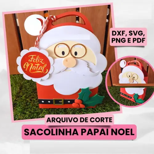 Arquivo de Corte Sacolinha Papai Noel 2 ( Compre 1 Leve +10