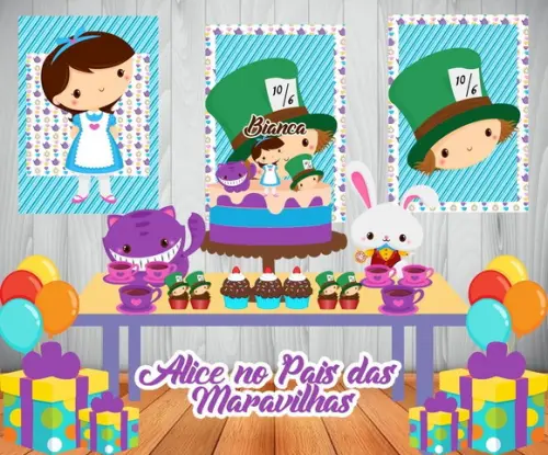 arquivo de corte só bolinho alice no pais das maravilhas
