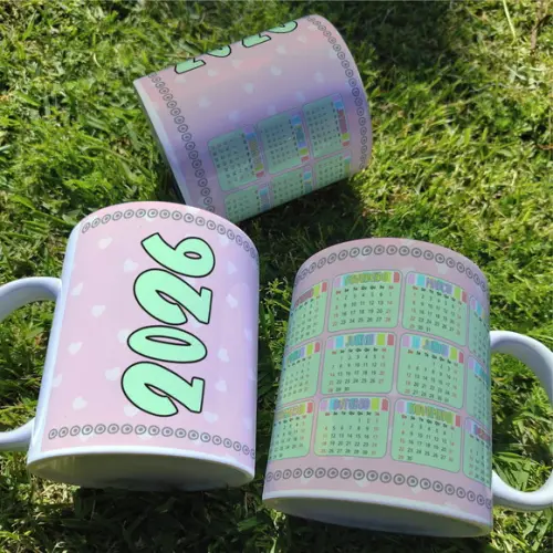 Arquivo de Corte Sublimação Calendário Caneca (compre 1lv+11