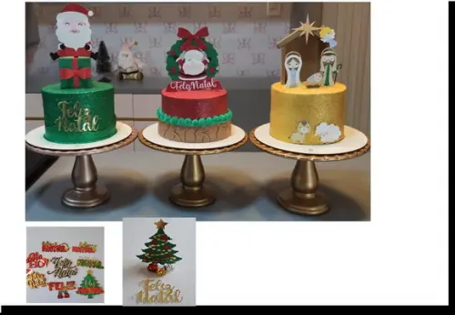 Arquivo de Corte Topo de Bolo Natal 2021 - 4 (compre 1 leve+5