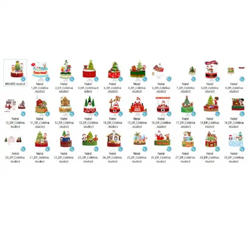 Arquivo de Corte Topo de Bolo Natal 2021 - 9 (compre 1 Lv+5