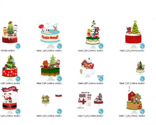 Arquivo de Corte Topo de Bolo Natal 2021 - 9 (compre 1 Lv+5