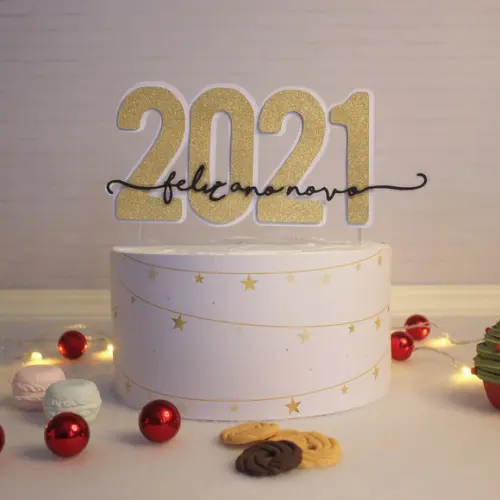 Arquivo de Corte Topo de Bolo Natal 2021 (compre 1 Leve+5