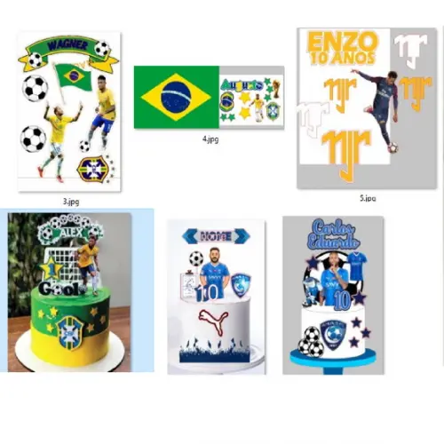 Arquivo de Corte Topo de Bolo Neymar (compre 1 Leve+5