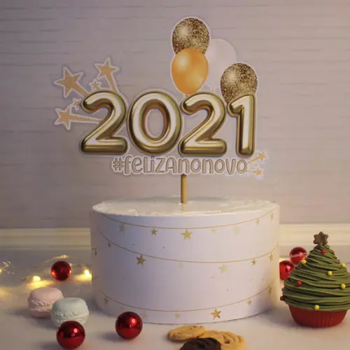 Arquivo de Corte Topo de Bolo Natal 2021 (compre 1 Leve+5