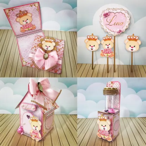 Arquivo de Corte Ursinha Princesa( Compre 1 e Leve + 10