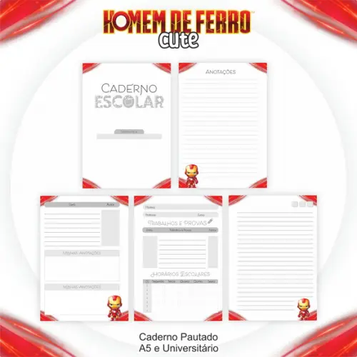 Arquivo de Corte Volta as Aulas Homem de Ferro Cute 1(compre 1 Le
