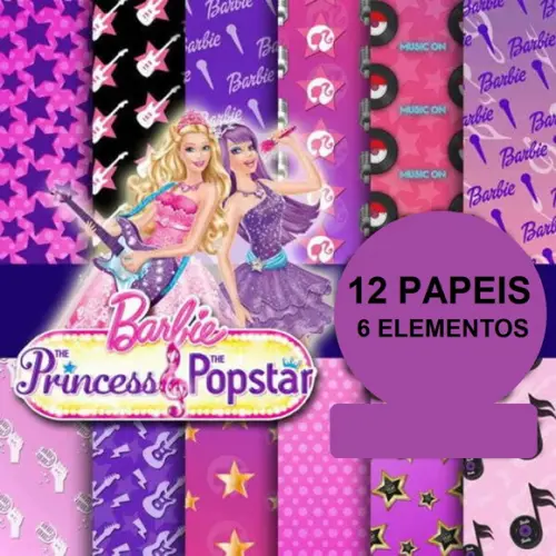 Arquivo Kit Digital Barbie Pop Star( Compre 1 e Leve + 5