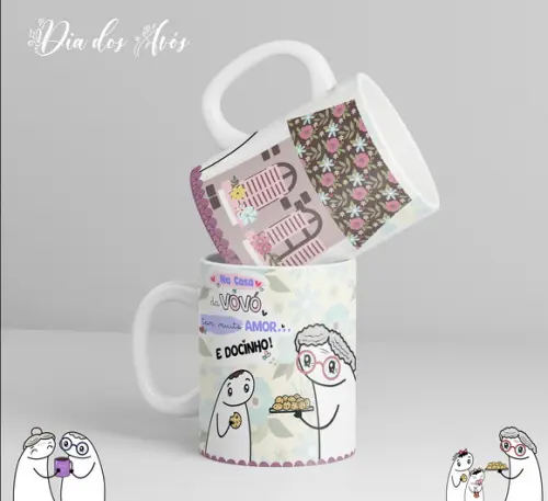 Arte Caneca Sublimação Flork Avós (compre 1 leve +5