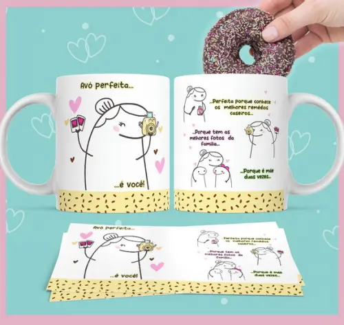 Arte Caneca Sublimação Flork Avós (compre 1 leve +5