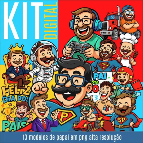 Kit Digital Pai Cartoon (compre 1 Leve+5