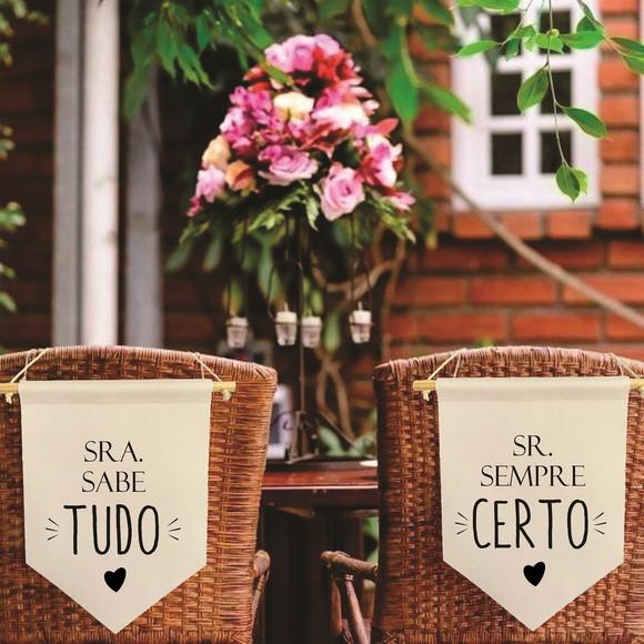 2 Flamulas Casamento Sra Sabe Tudo Sr Sempre Certo