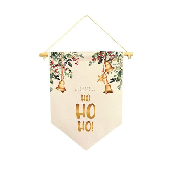 Flamula Decorativa para Porta de Natal Ho Ho Ho