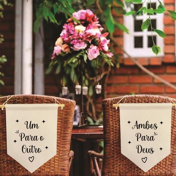 2 Flamulas Decorativas Um para o Outro Ambos para Deus