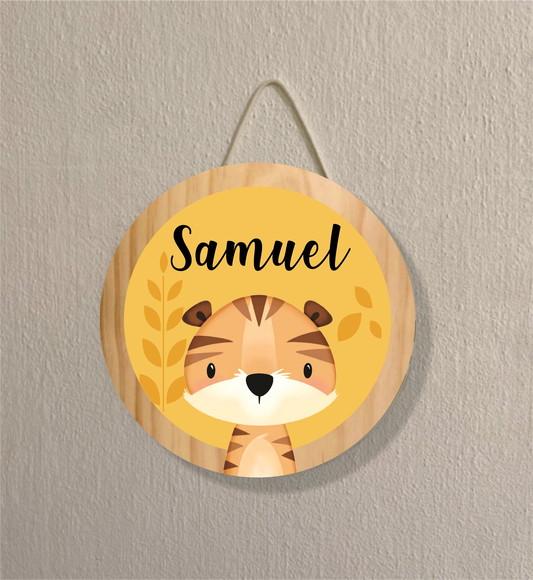 Placa Decoração Infantil Porta Maternidade Safari Tigre mdf