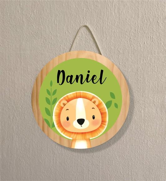 Placa Decoração Infantil Porta Maternidade Safari Leão mdf