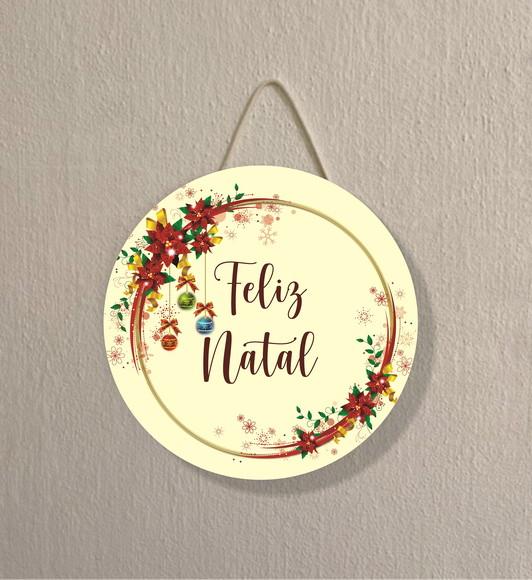 Placa Decoração de Natal Redonda