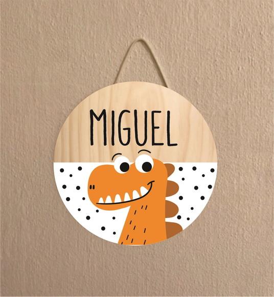 Placa Decoração Infantil Porta Maternidade Dino