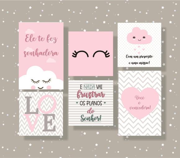 Kit Com 6 Placas Decorativas Infantil